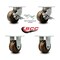 Service Caster 6'' Heavy Duty High Temp Phenolic Caster Set 2 Swivel Lock and Brake 2 Rigid, 4PK CRAN-KP92S630-PHRHT-SLB-BSL-2-R-2 - alternate 5